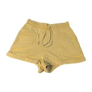 Saturday Sunday Anthropologie Women's Small Shorts Yellow Knit Lounge Sweat